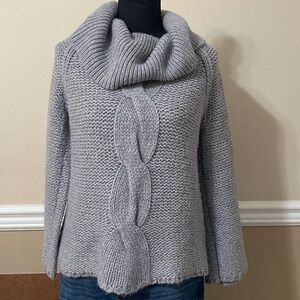 Michael Kors Gray Cable Knit Turtleneck Sweater - M